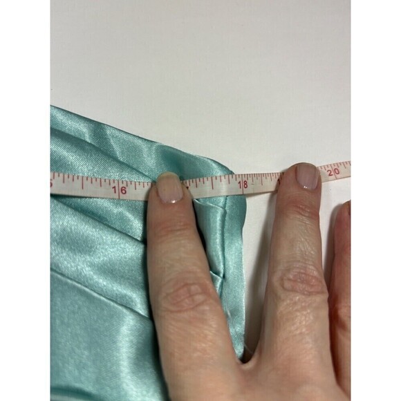 Nicole by Nicole Miller Platinum Formal Dress Gown Aqua Blue 14 Maxi Strapless - Picture 6 of 11